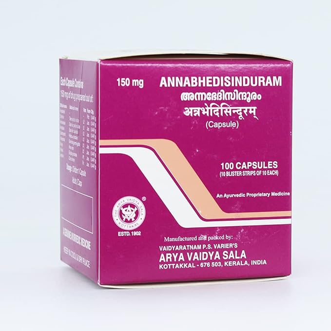 Kottakkal Arya Vaidyasala Annabhedi Sinduram Capsule - 100 Caps image 1