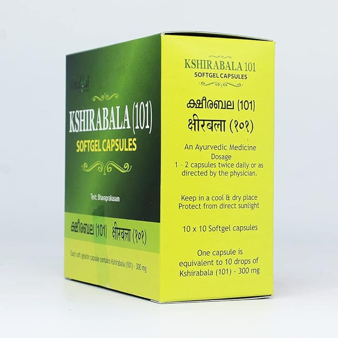 Kottakkal Arya Vaidyasala Kshirabala (101) Soft Gel Capsule - 100 Tabs image 2