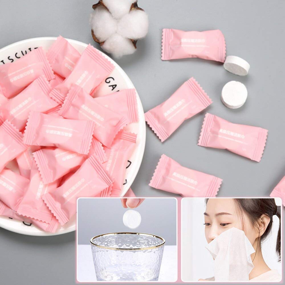 Crizer Compressed Facial Face Sheet tablets Outdoor Travel Portable Face Towel-(50Pcs) image 2