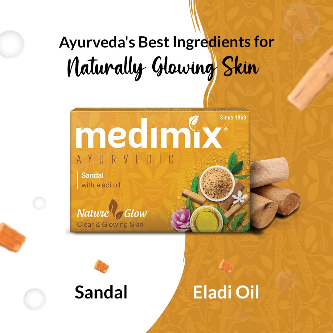 Medimix Ayurvedic Sandal Bathing Bar, 125 g (4 + 1 Offer Pack) image 5