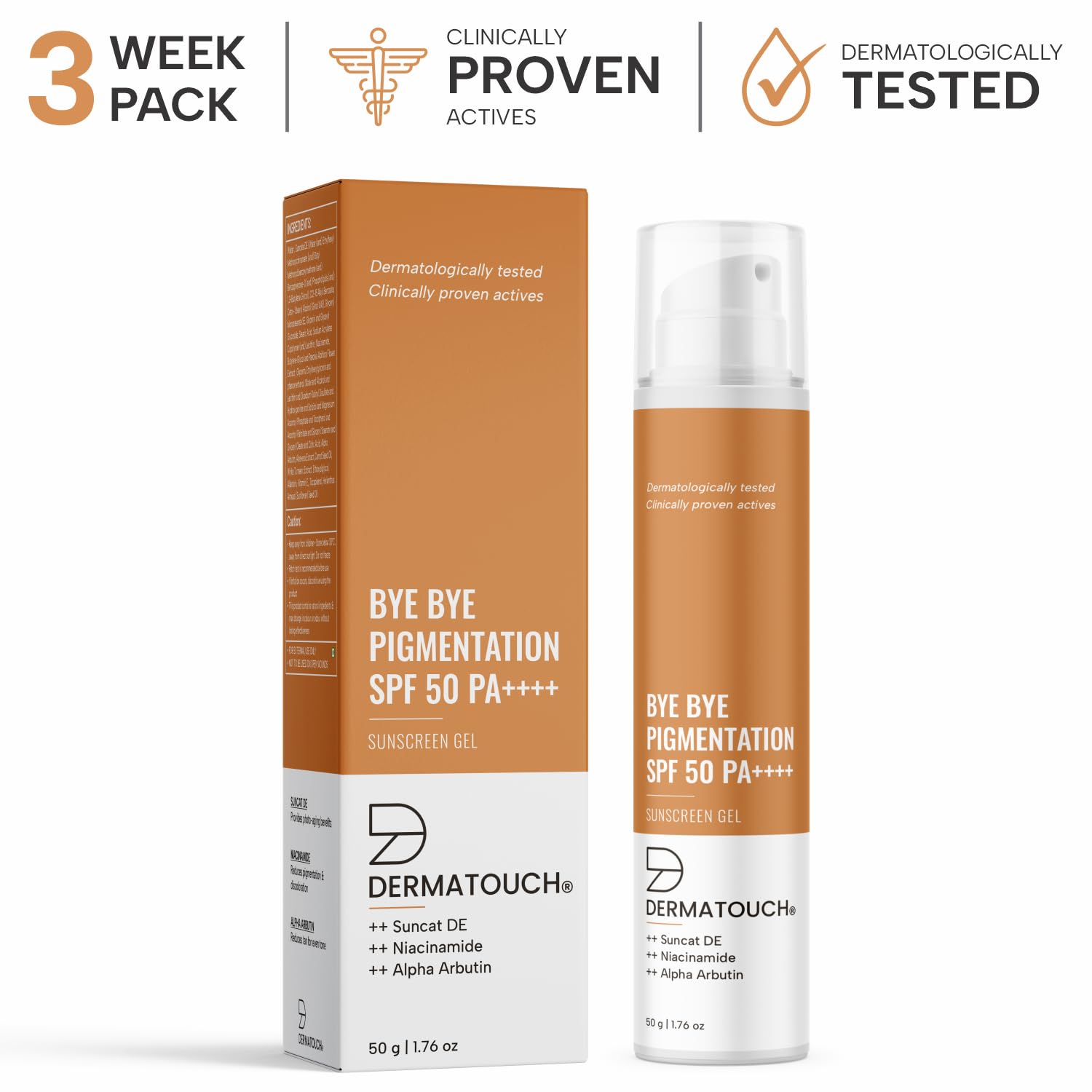 DERMATOUCH BYE BYE PIGMENTATION SUNSCREEN| SPF 50 PA++++ |  -50G image 2