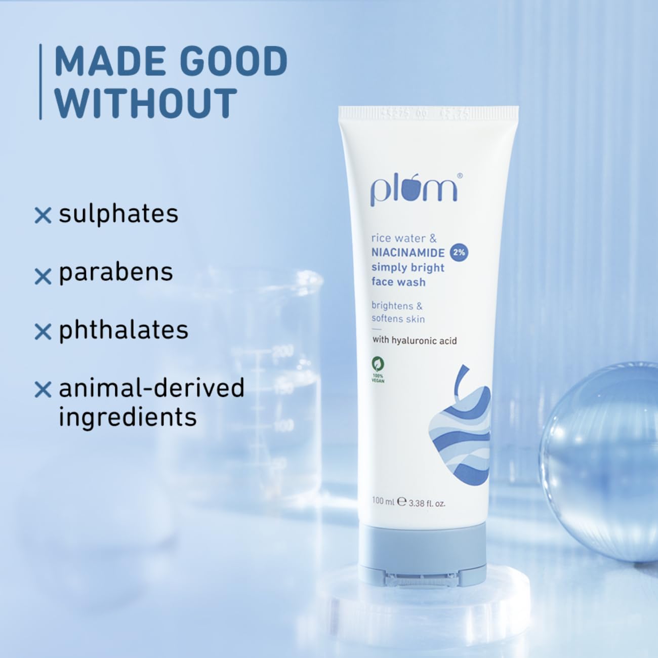 Plum Simply Bright 2% Niacinamide Face Wash With Rice Water Brightens Skin :- 100ml image 7