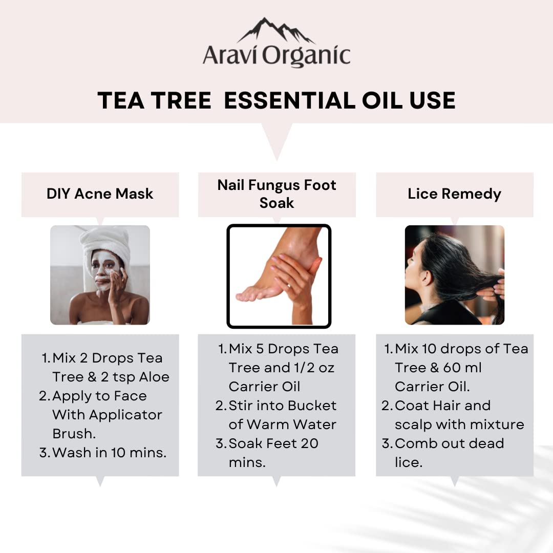 Aravi Organic Tea Tree And Peppermint Essential  oil For Women and Men -15 ml image 4