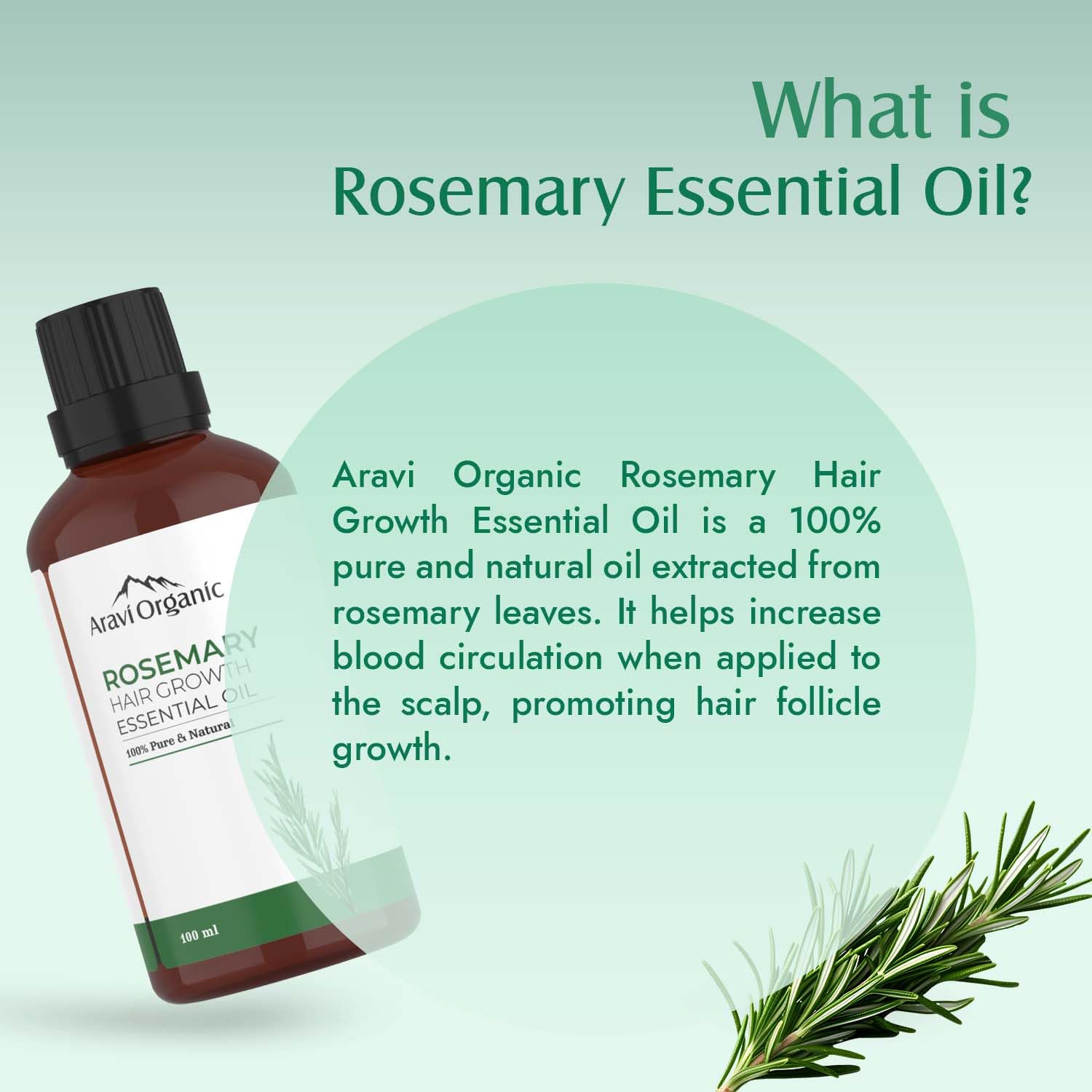 Aravi Organic Rosemary Essential Oil   - 100 ml image 3