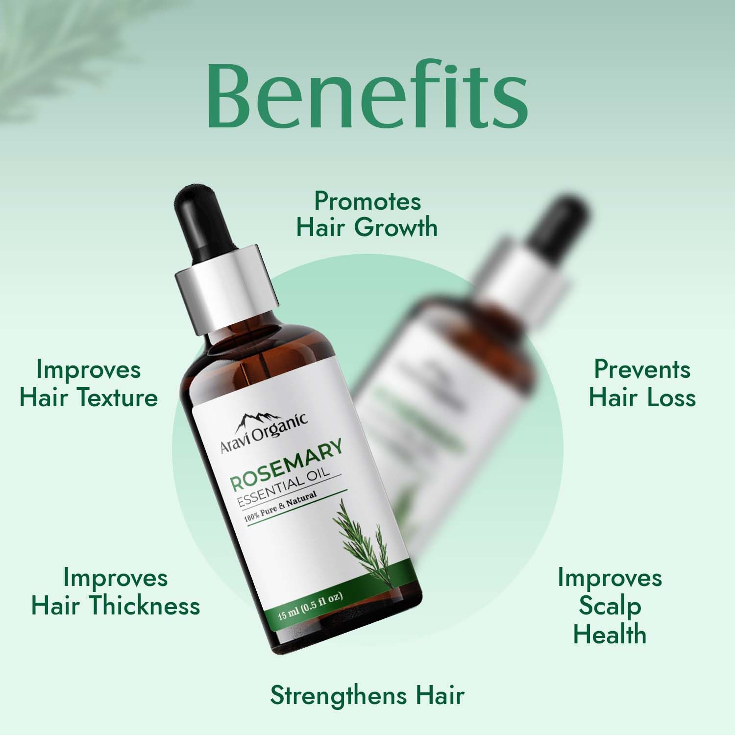 Aravi Organic  Rosemcary And Peppermint Essential Oil For Hair- 15 ml image 3
