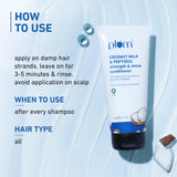 Plum Coconut Conditioner with Coconut Milk & Peptides for Dull Hair  Soft, smooth, silky hair  175g image 3