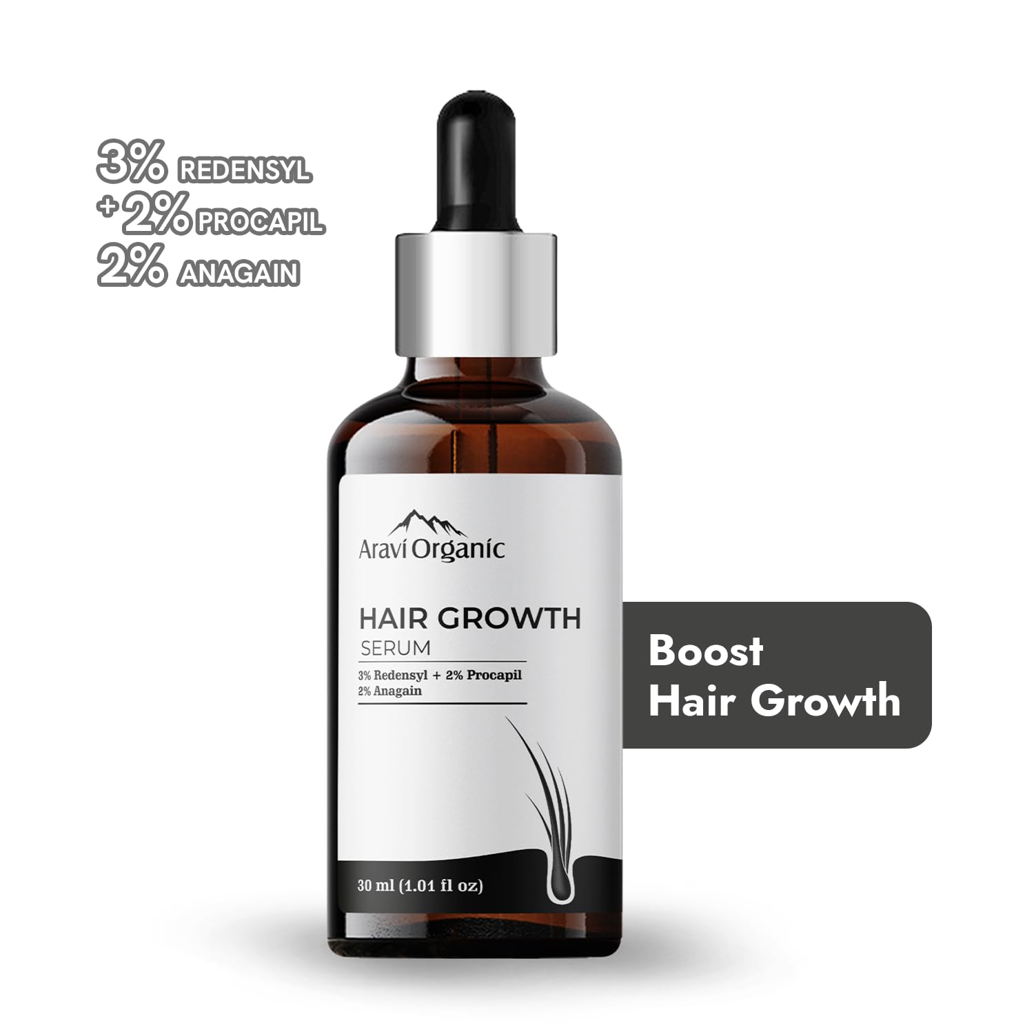 Aravi Organic Rosemary Oil - 15ml And Hair Growth Serum- 30ml Combo image 3