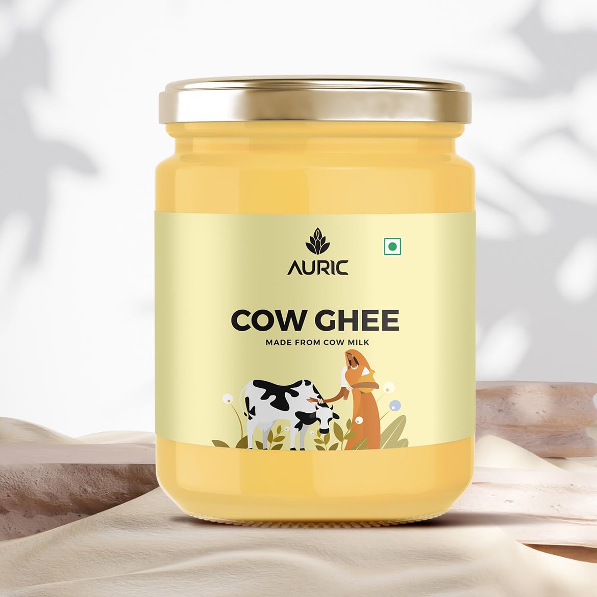 Auric Bilona Cow Ghee 1 Litre Glass Jar image 1