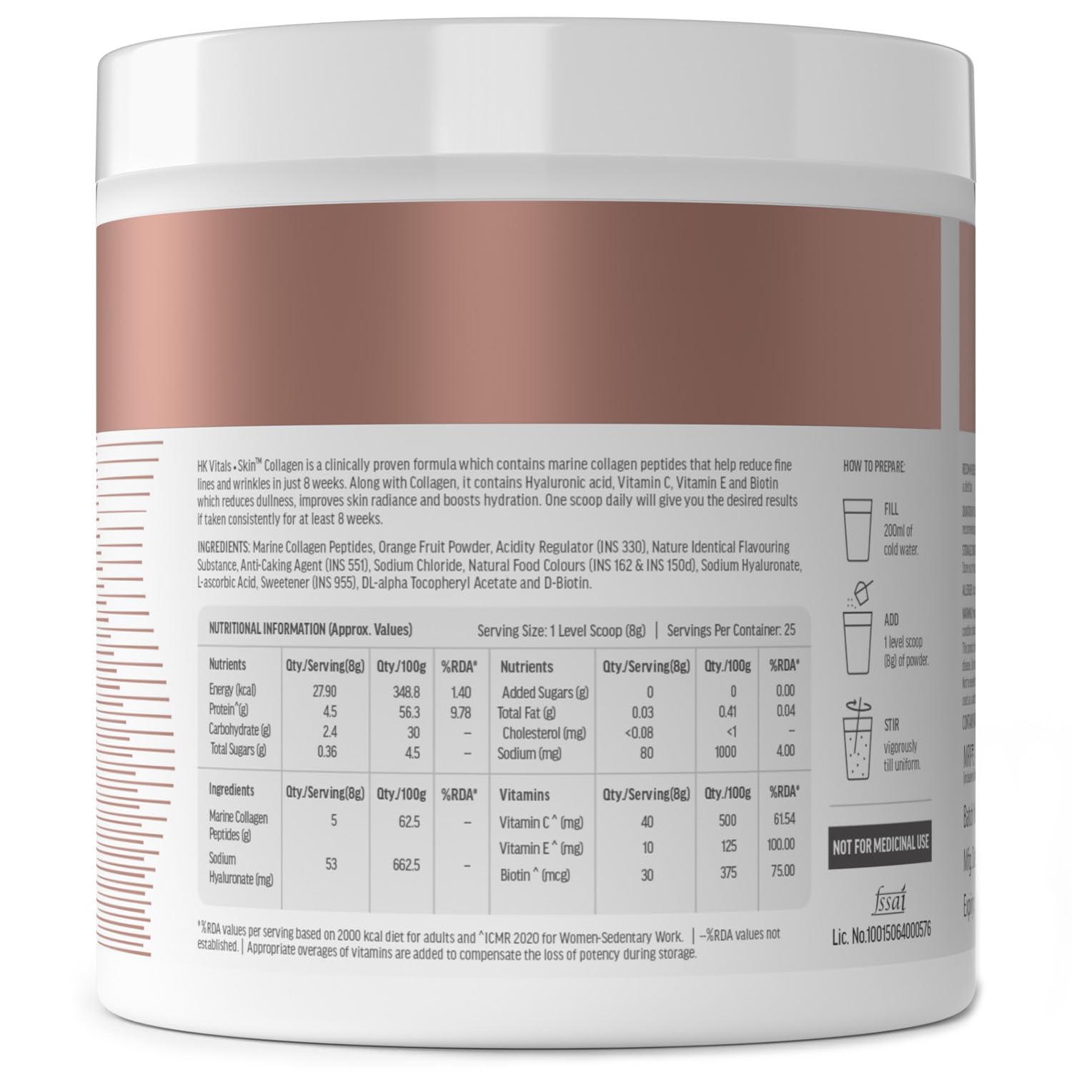 HealthKart Hk Vitals Marine Collagen Supplements Powder (Mixed Fruit, 200 Gram) image 3
