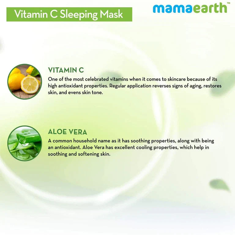 Mamaearth Vitamin C Sleeping Mask with Aloe Vera for Skin Illumination- 100 gm image 5