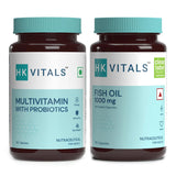 HealthKart HK Vitals Fish Oil and Multivitamin with probiotics (90 Tablets Each) Combo Pack image 1