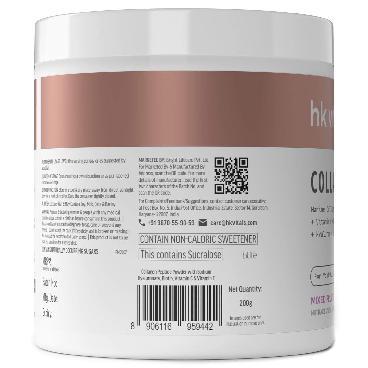 HealthKart Hk Vitals Marine Collagen Supplements Powder (Mixed Fruit, 200 Gram) image 2