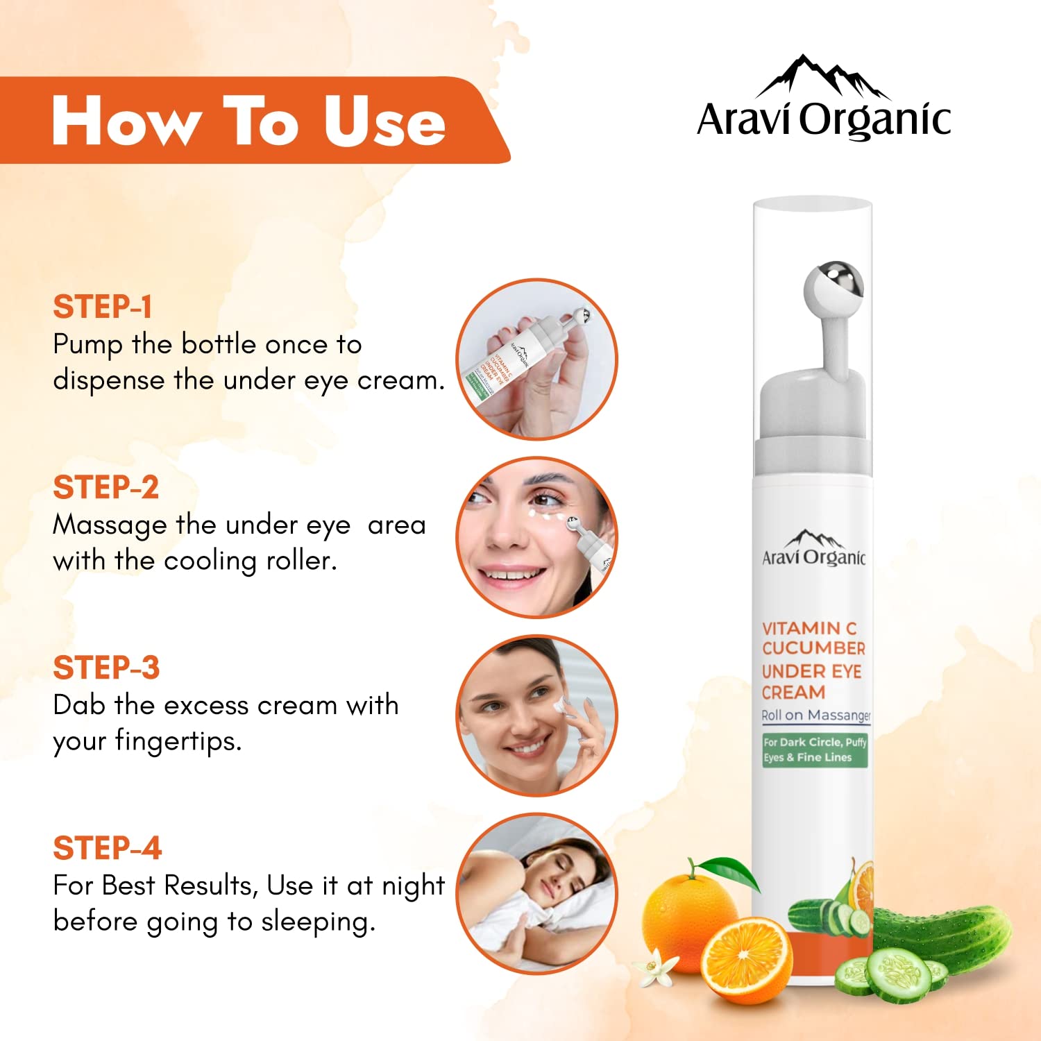 Aravi Organic Vitamin C Under Eye Cream -15 ml image 2