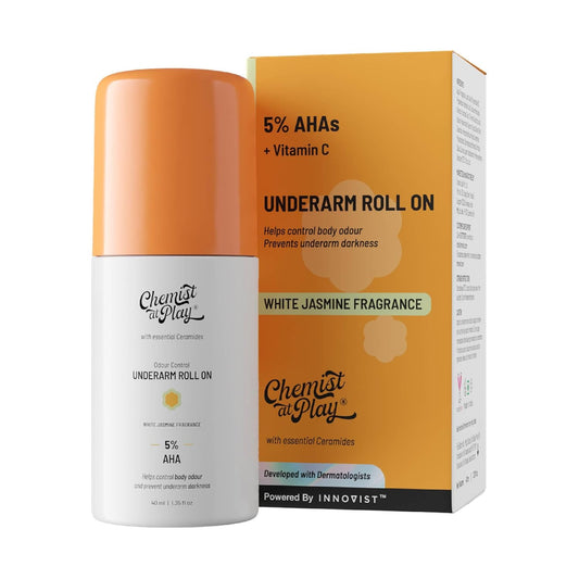 Chemist at Play UnderArm Roll-On with 5% AHA, - |White Jasmine Fragrance|Alcohol Free-40ml image 1