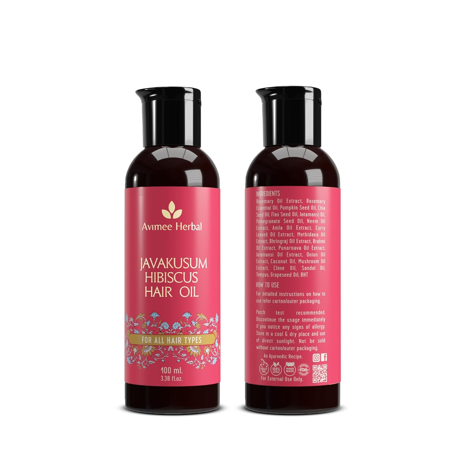 Avimee Herbal Javakusum Hibiscus Hair Oil -100ml image 4