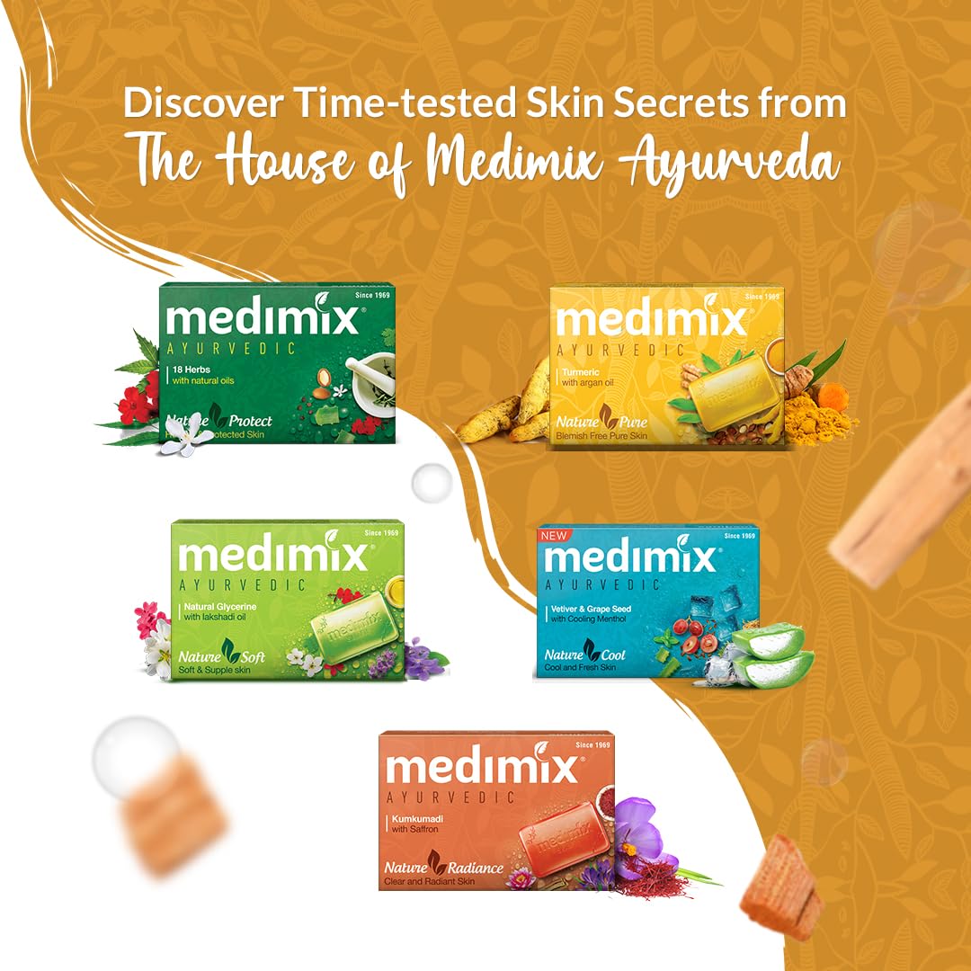 Medimix Ayurvedic Sandal Bathing Bar, 125 g (4 + 1 Offer Pack) image 3