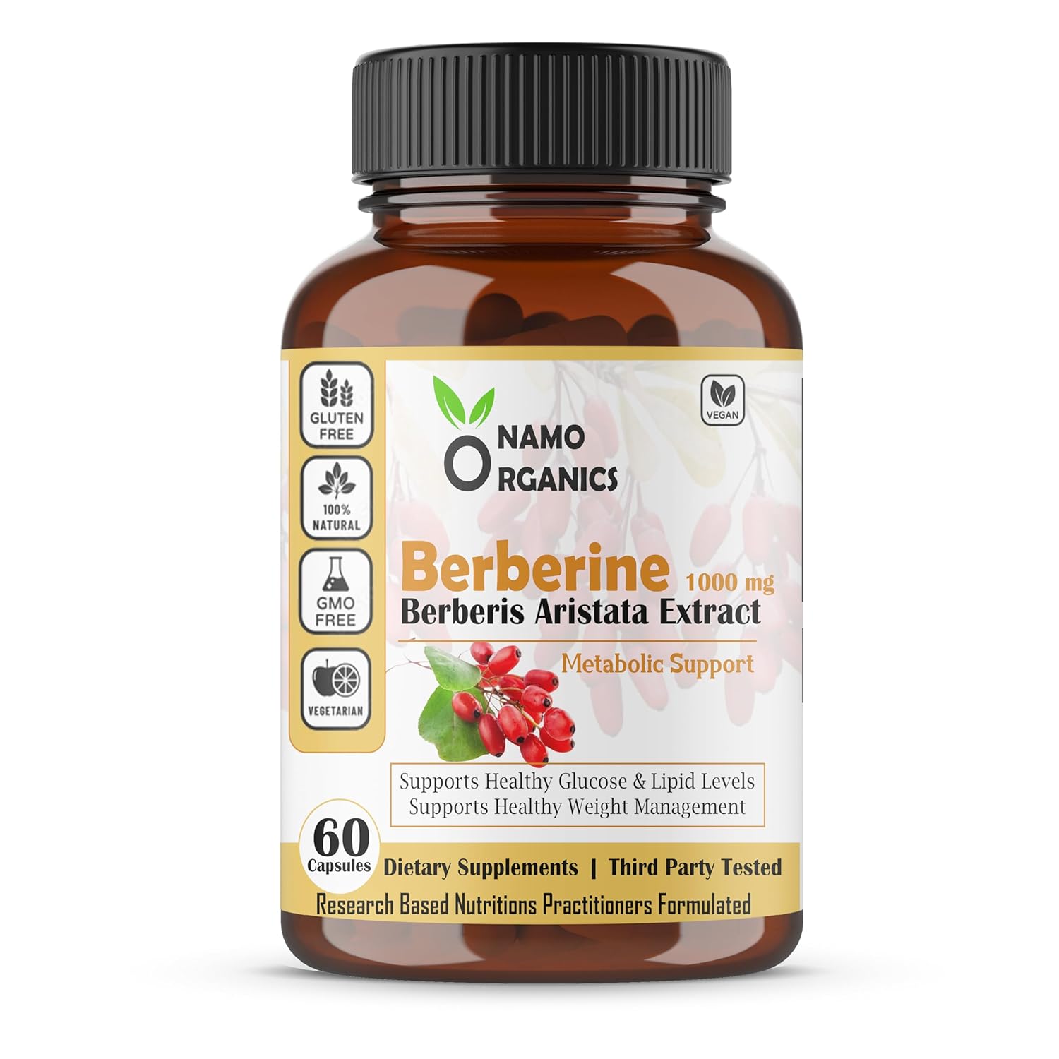 Namo Organics Berberine - 60 Capsules image 1