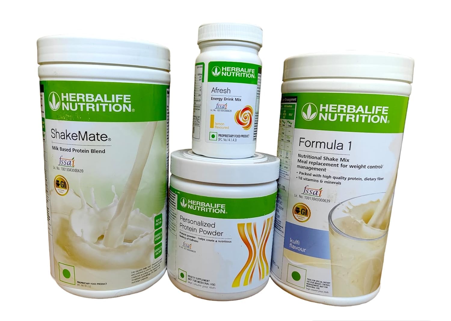 Herbalife Kulfi Shake Mix 500g with Protein Powder 200g, Afresh Lemon 50g & Shakemate 500g Combo image 1
