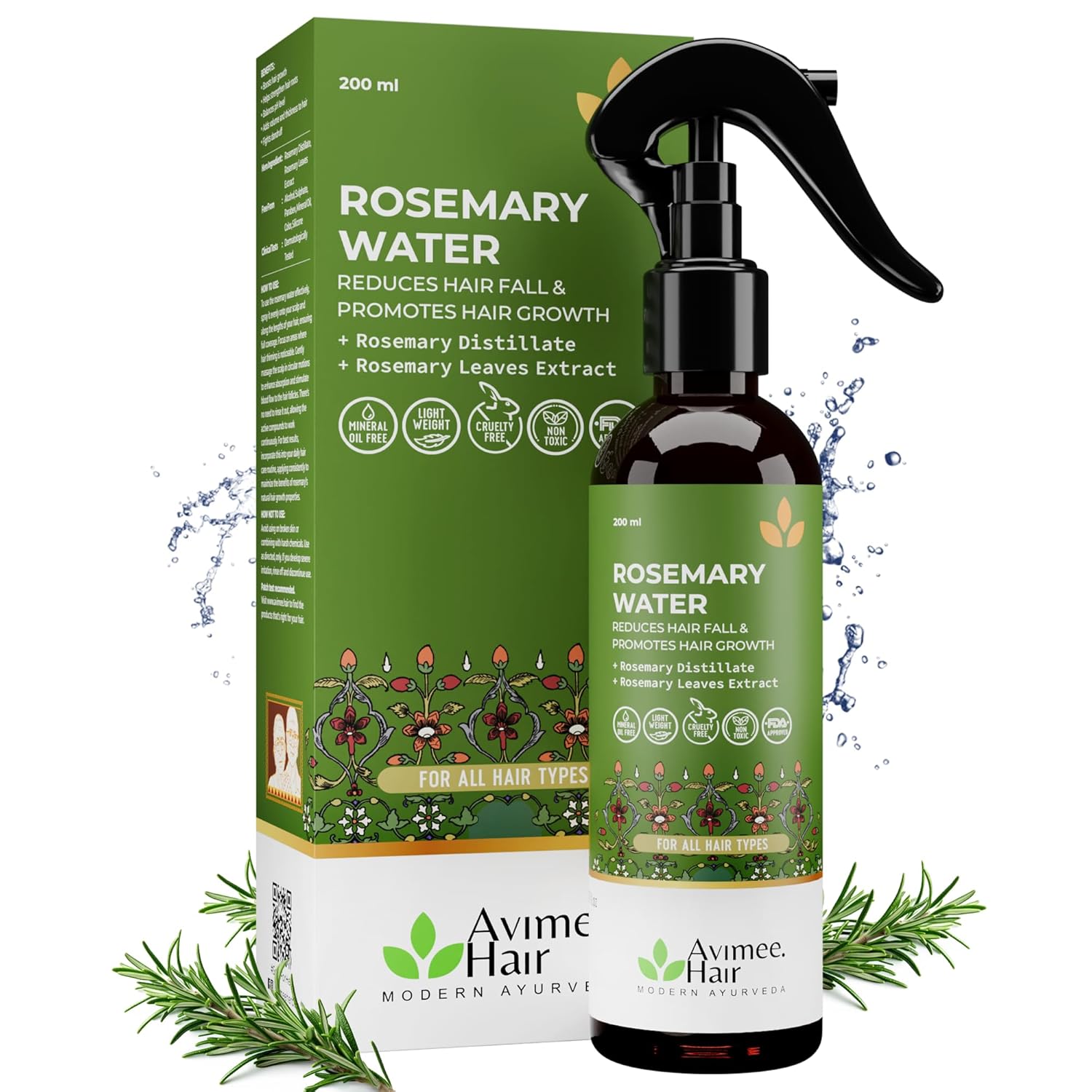 Avimee Herbal Rosemary Water For Hair Growth (200 ml) | image 1