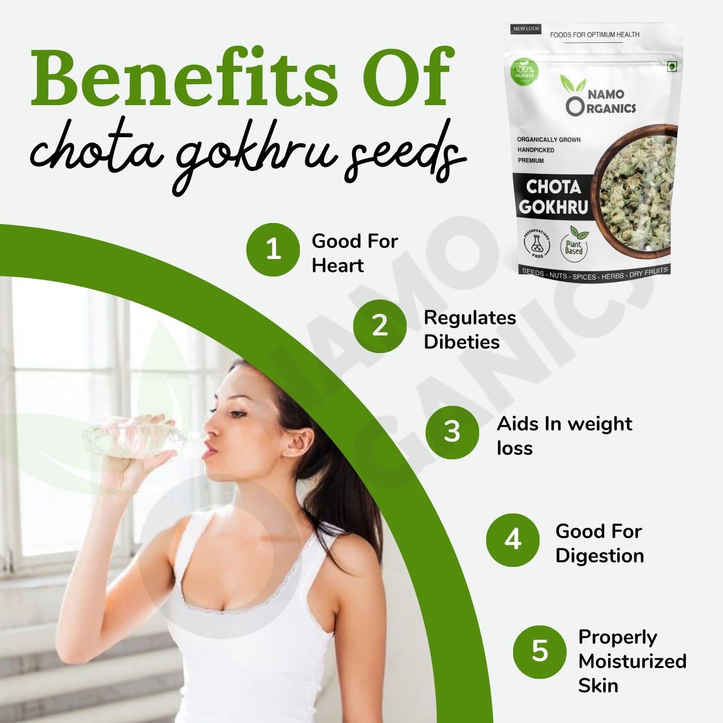 Namo Organics Gokhru Chota | 200 gms image 4