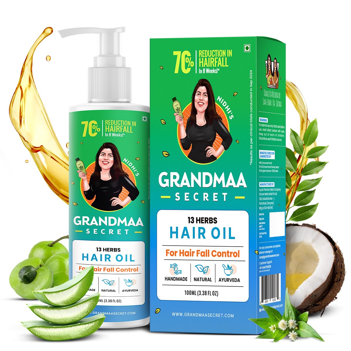 Nidhi's Grandmaa Secret 13 Herbs Hair Oil  100ml image 1