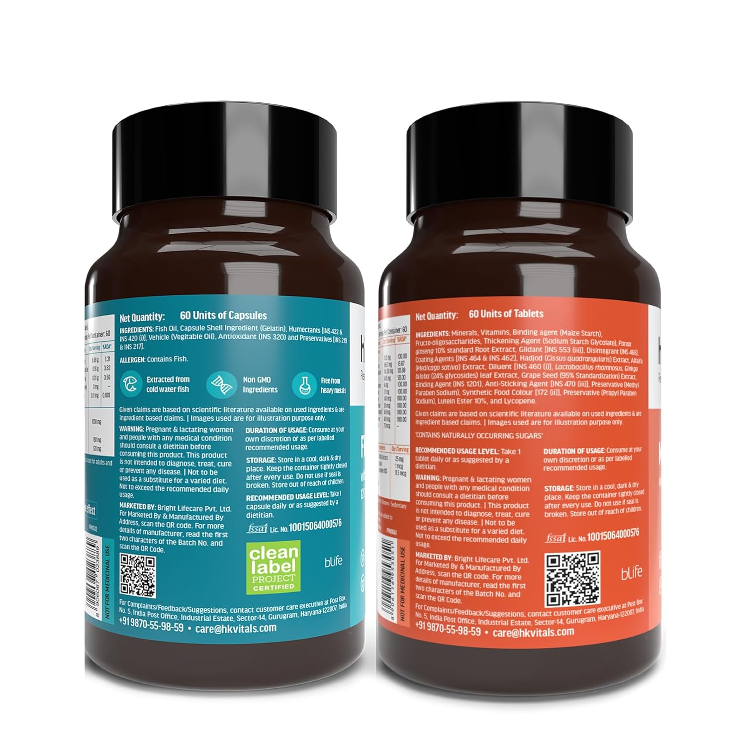 HealthKart hk vitals Fish Oil and Multivitamin with probiotics (60 Tablets Each) Combo Pack image 3