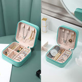 YouBella Jewellery Set of 2 Combo Organiser PU Leather Zipper Portable Storage Box (Pink & Black) image 9