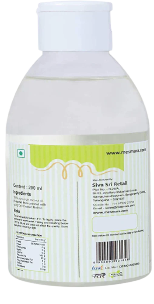 Mesmara Extra Virgin Coconut Oil 200 ml image 2
