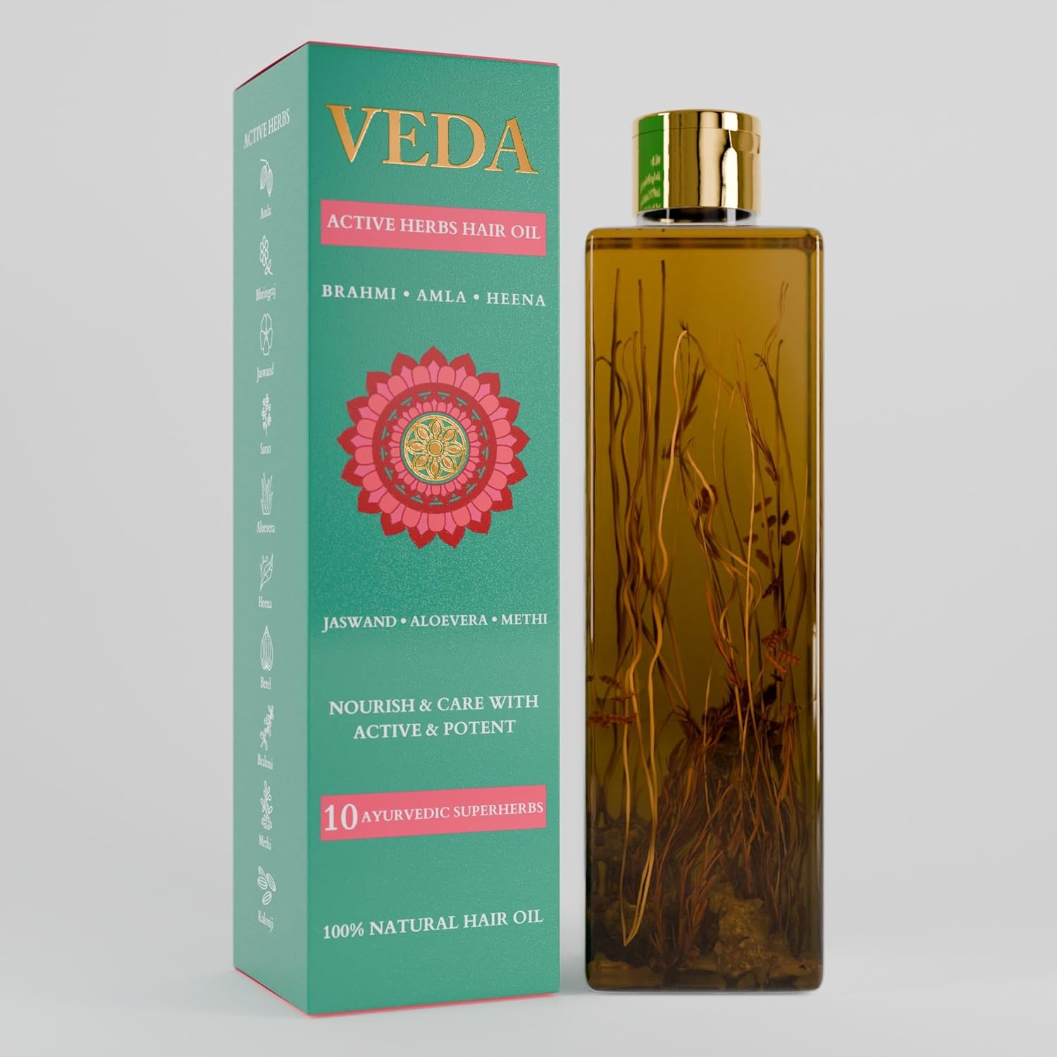 Veda Ayurvedic Cold Pressed Hair Oil - Ayurvedic Jadi Butis Infused Oil -200 ml image 1