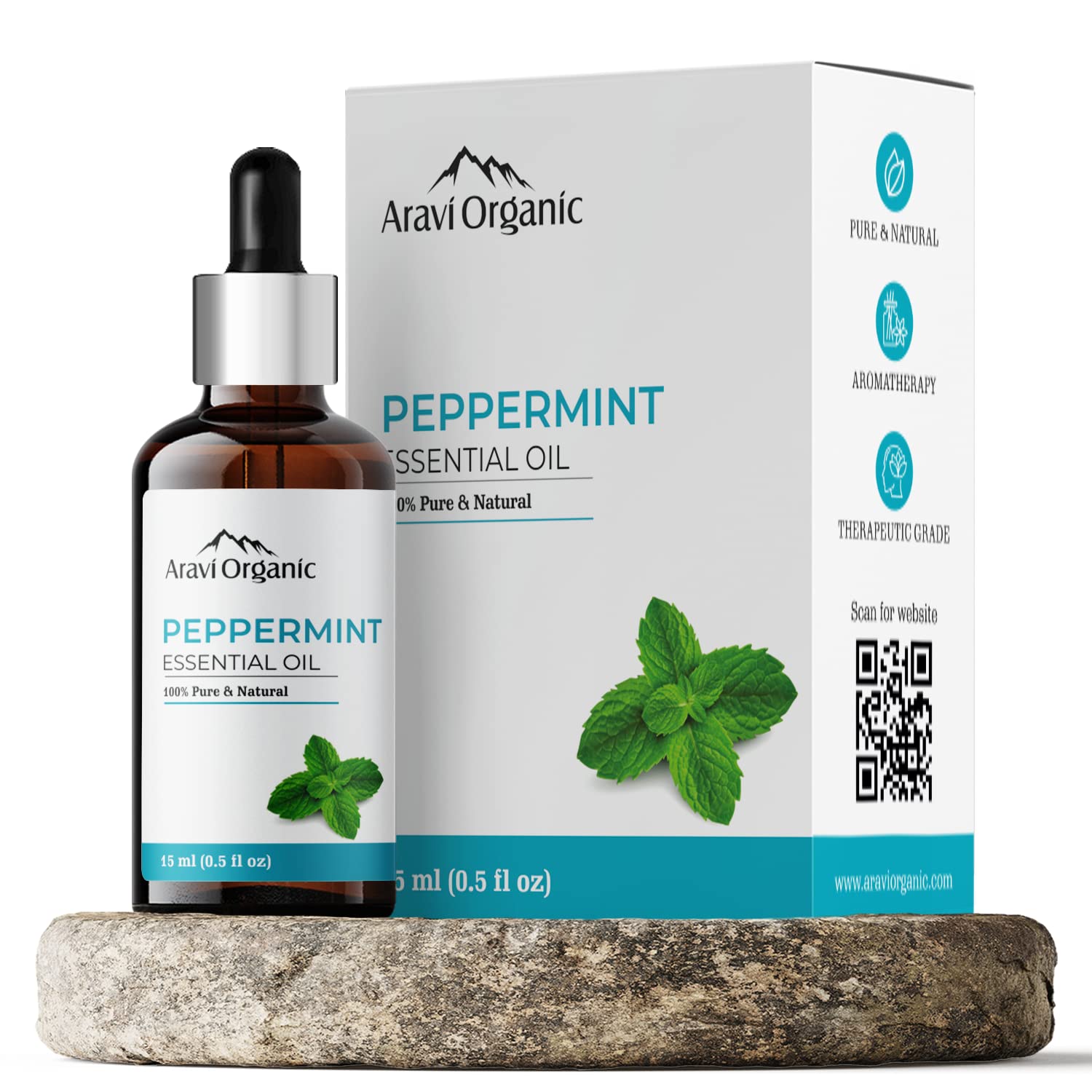 Aravi Organic Peppermint Essential Oil -  15 ml image 1