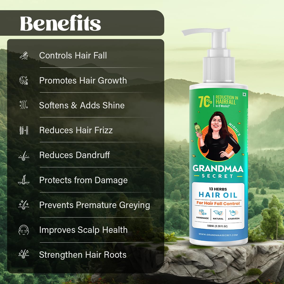 Nidhi's Grandmaa Secret 13 Herbs Hair Oil  100ml image 4