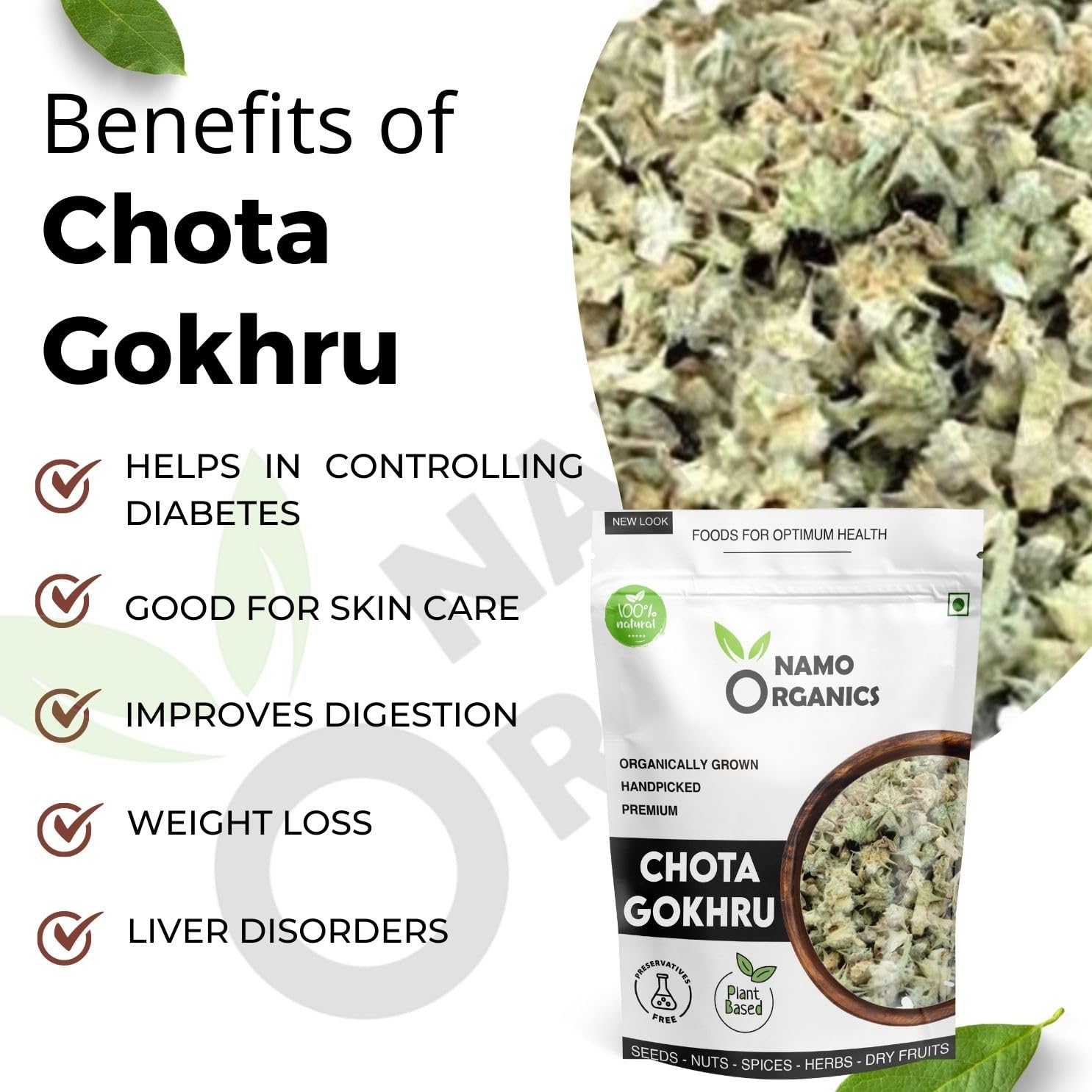 Namo Organics Gokhru Chota | 200 gms image 3