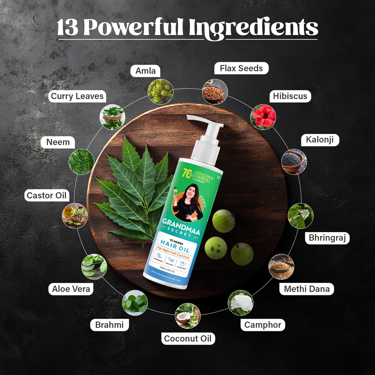 Nidhi's Grandmaa Secret 13 Herbs Hair Oil  100ml image 5
