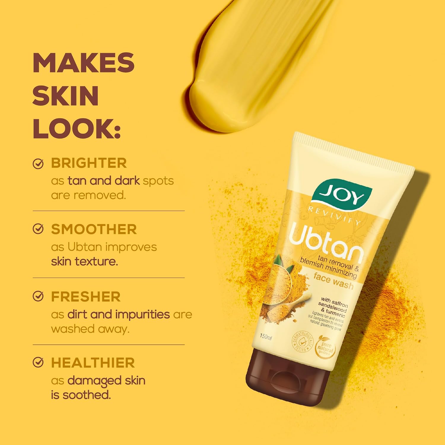 Joy Tan Removal Ubtan Face Wash (150ml) image 3