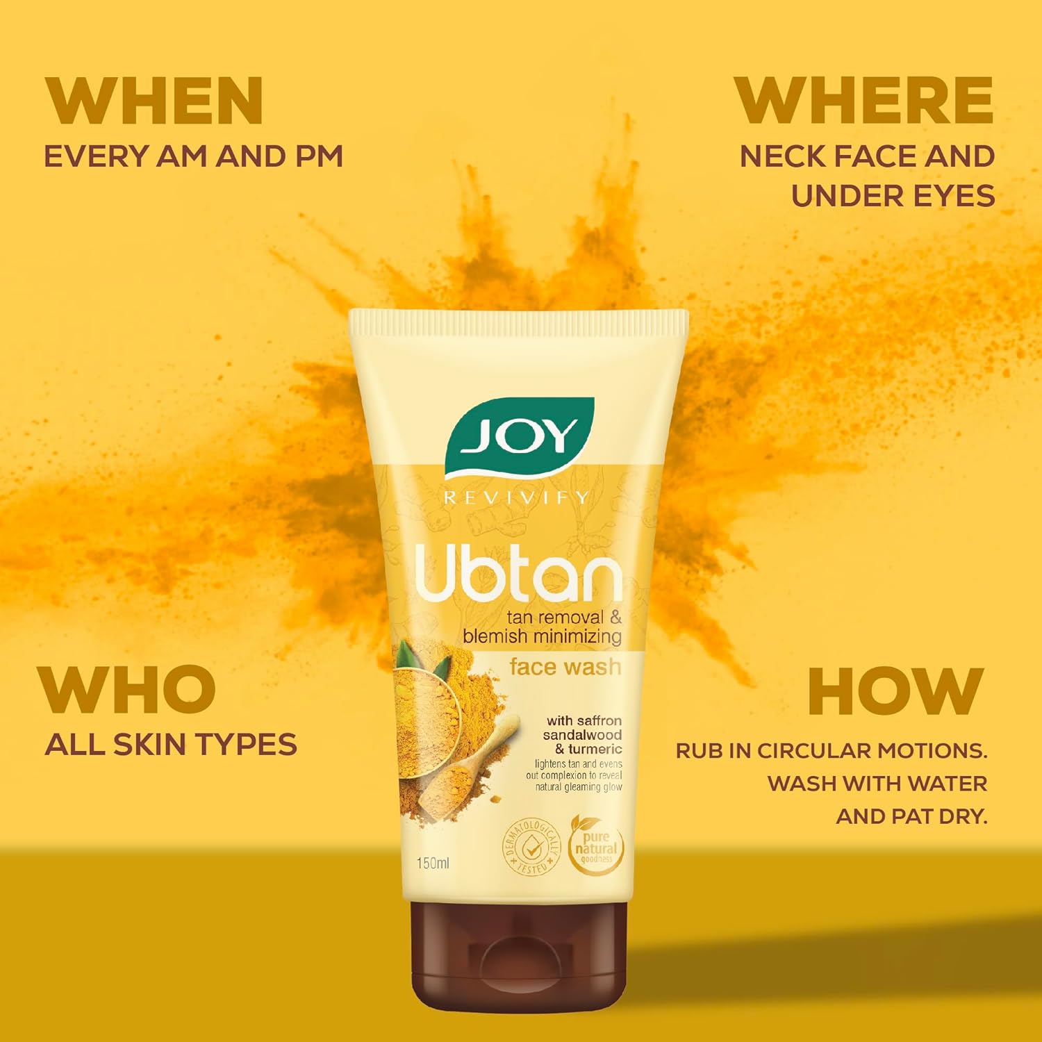Joy Tan Removal Ubtan Face Wash (150ml) image 4
