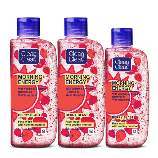 Clean & Clear Morning Energy Berry Blast Facewash  150ml(Pack of 2) + 100ml Free image 1