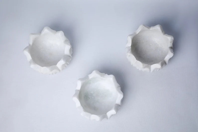 White Ripple Marble Bowl image 7