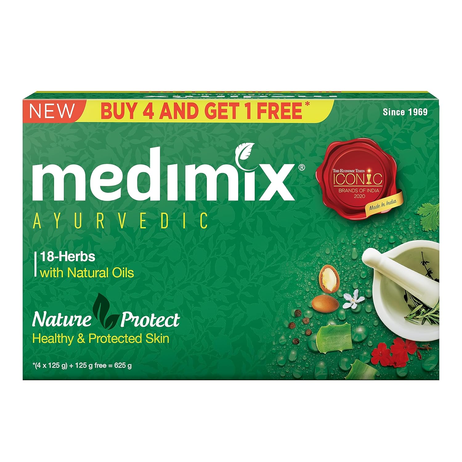 Medimix Ayurvedic Classic 18 Herbs Bathing Soap   125g image 1