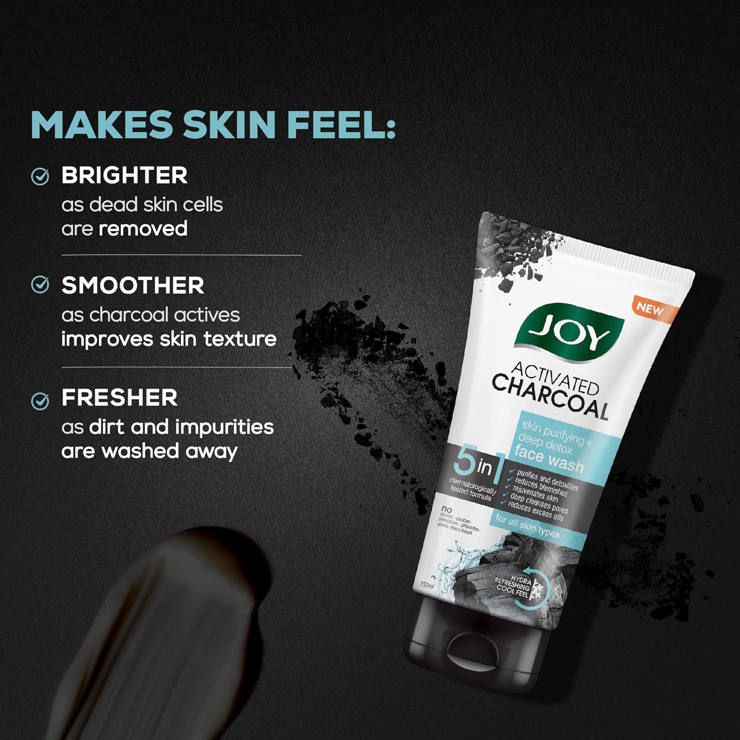 Joy Charcoal Face Wash  pack of 2 (2X150ml) image 4