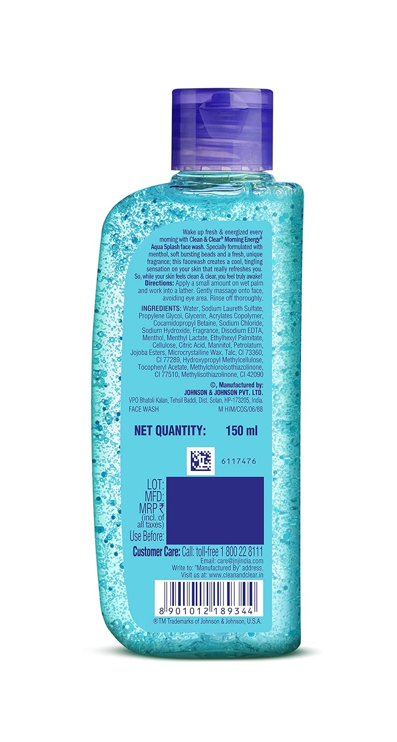 Clean & Clear Morning Energy Aqua Splash, Blue, 150 ml image 2