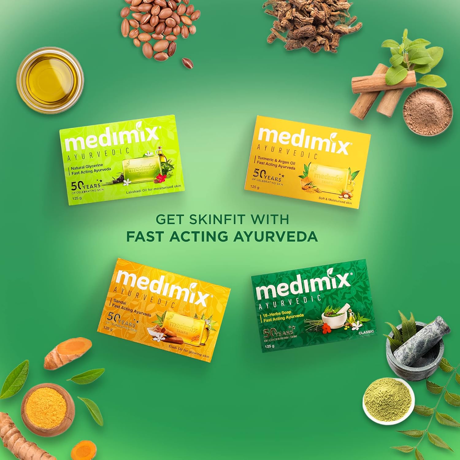 Medimix Ayurvedic Classic 18 Herbs Bathing Soap   125g image 4