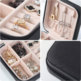 YouBella Jewellery Set of 2 Combo Organiser PU Leather Zipper Portable Storage Box (Pink & Black) image 5