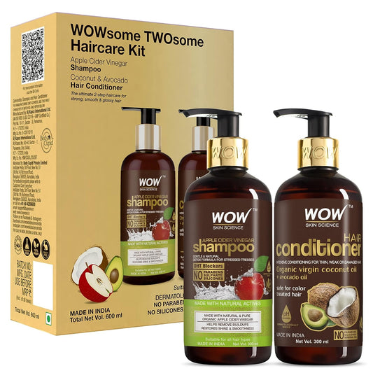 Wow Skin Science Apple Cider Vinegar Shampoo and Hair Conditioner Combo -300 ml + 300 ml image 1