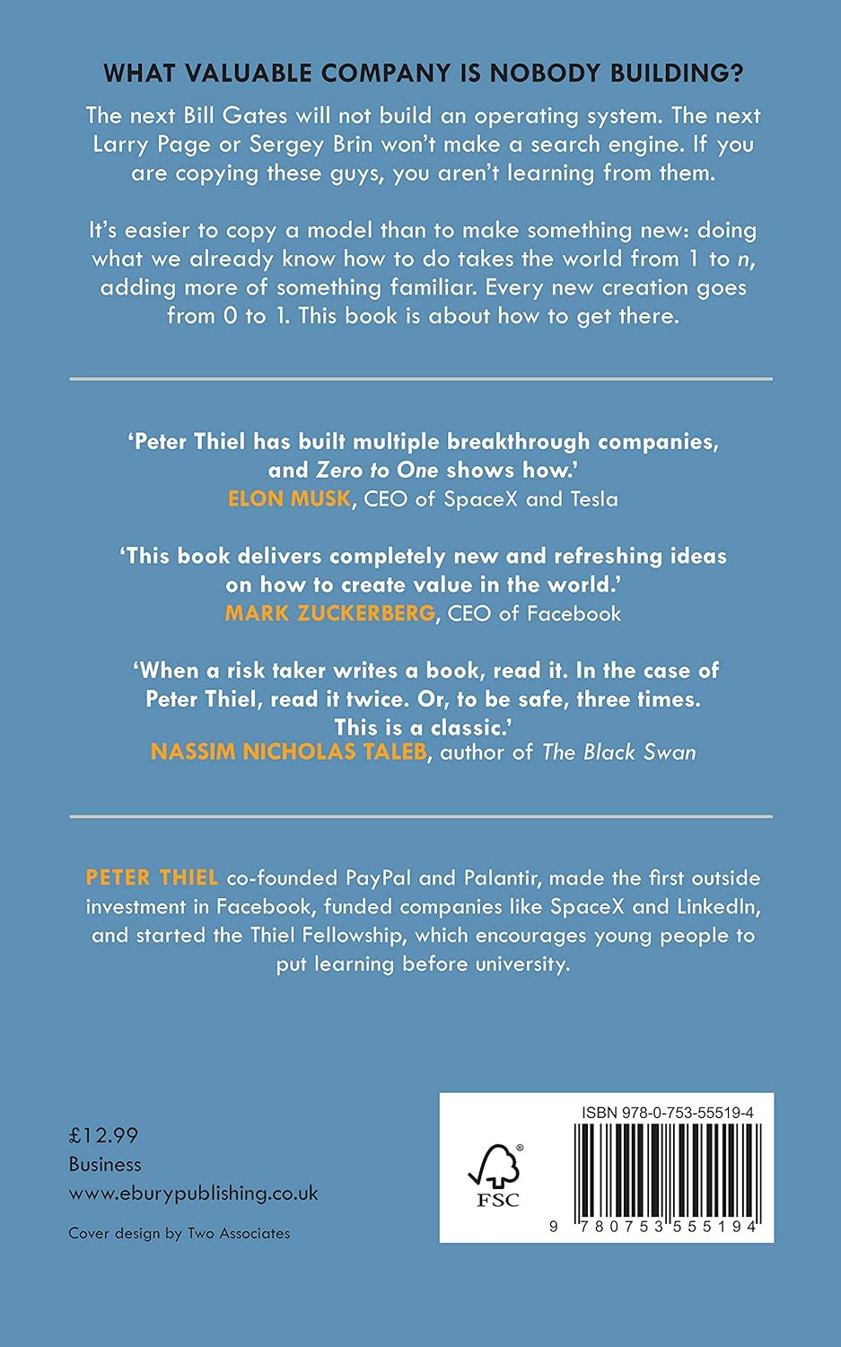 Zero to One and  Zero to One By Peter Thiel :- Paperback image 4