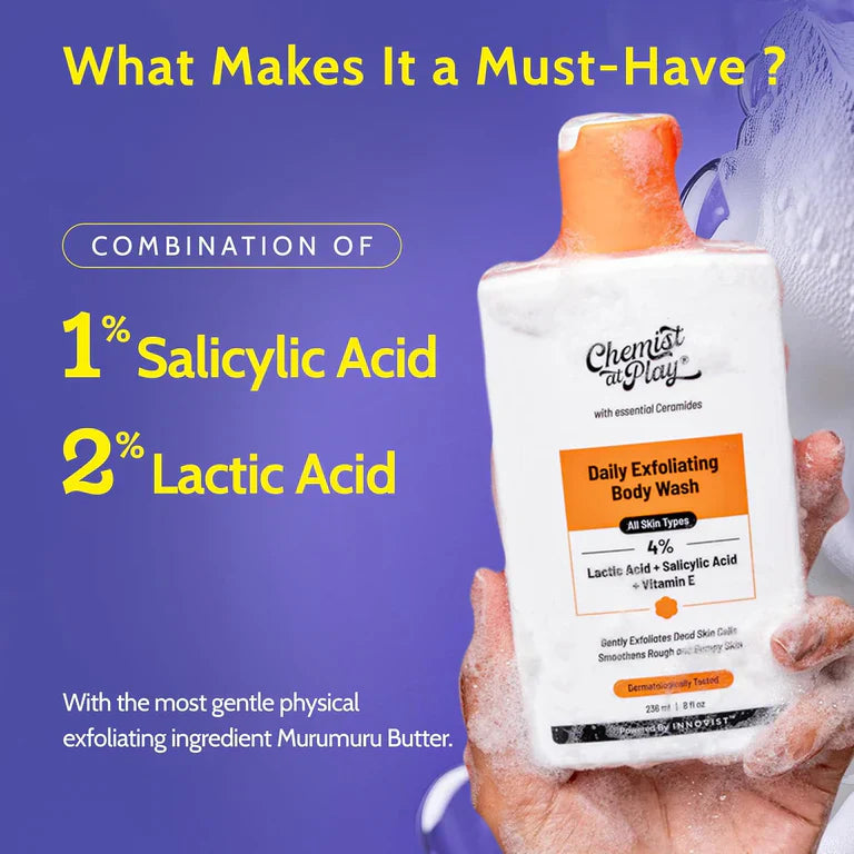 Chemist At Play Exfoliating Body Wash, 4% Salicylic Acid, Vitamin E and Lactic Acid image 3