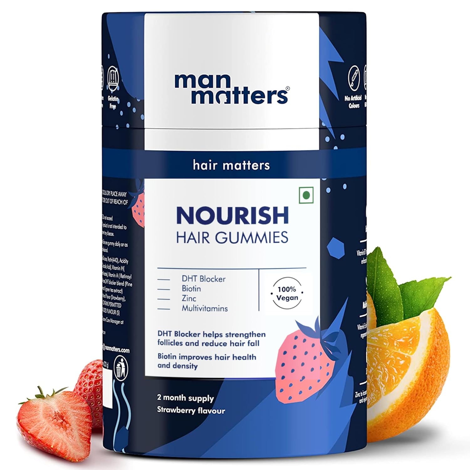 Man Matters Biotin Gummies  Strawberry Flavou- 60 Days Pack image 1