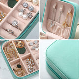 YouBella Jewellery Set of 2 Combo Organiser PU Leather Zipper Portable Storage Box (Pink & Black) image 10