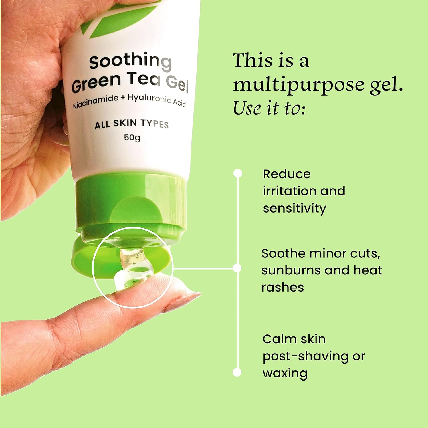 Foxtale Essentials Green Tea Oil-Free Gel Face Moisturizer - 50g image 3