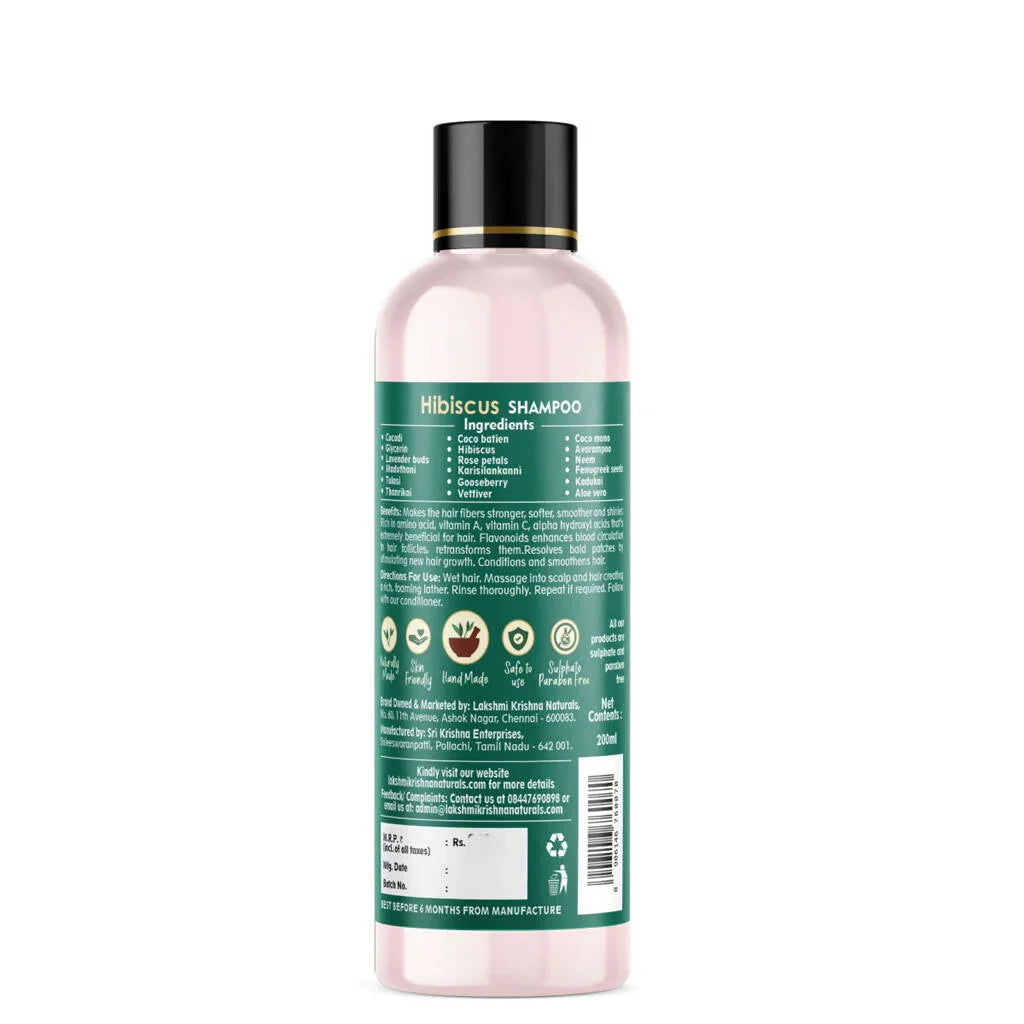 Lakshmi Krishna Naturals Hibiscus Shampoo -200 ml image 2