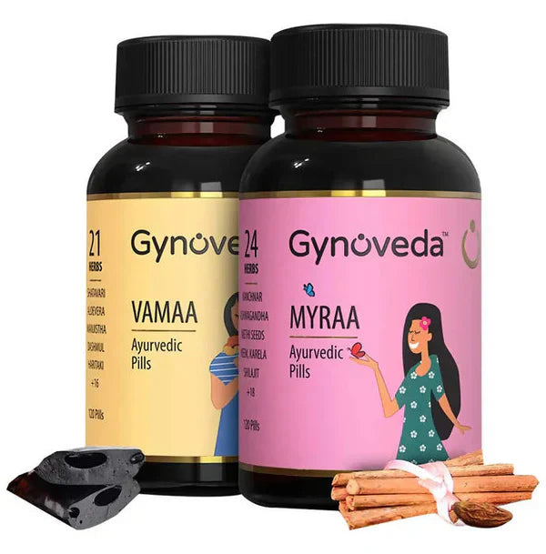 Gynoveda PCOS Vamha Ayurvedic Pills & Myrha Ayurvedic Pills - Kit image 2